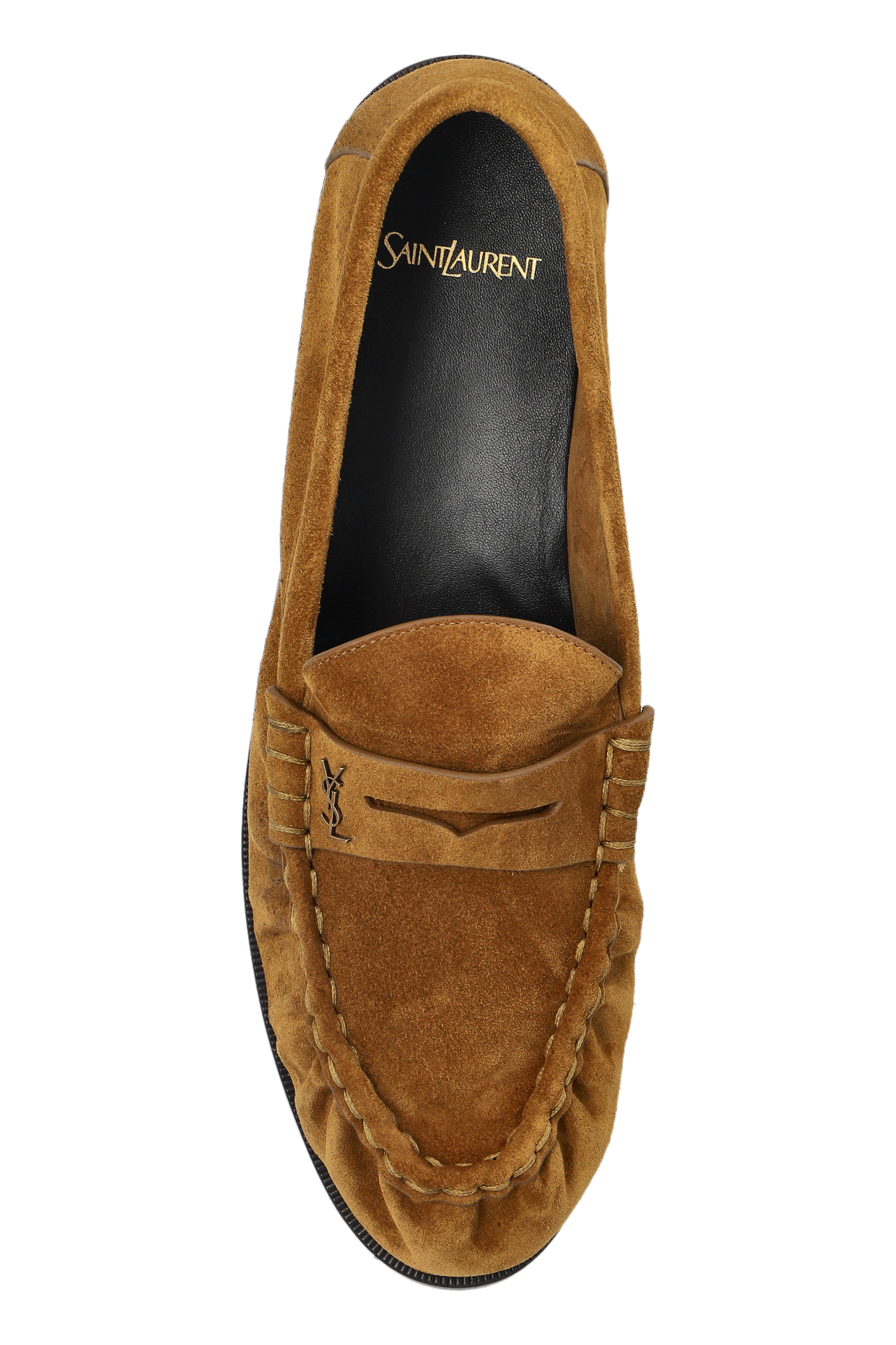 ローファー・オックスフォード SAINT LAURENT Woman Loafers Brown 8211142OYAA 2732 Le Loafer suede penny loafers in brown - Saint Laurent